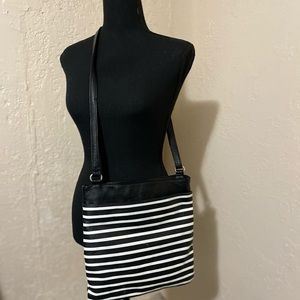 Black and white striped Merona purse